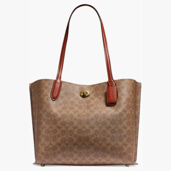 COACH WILLOW SIGNATURE CANVAS TOTE BAG - Picture 1 of 14